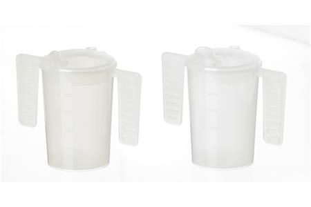 HOMECRAFT - DUE BICCHIERI CON DOPPIA IMPUGNATURA E QUATTRO COPERCHI