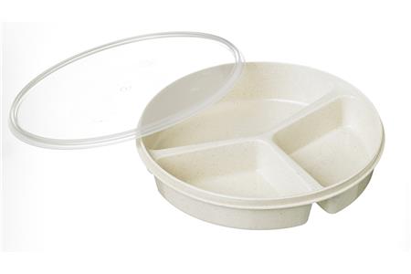 HOMECRAFT - PIATTO ROTONDO A SCOMPARTI CON COPERCHIO COL. AVORIO