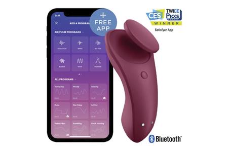 SATISFYER - VIBRATORE CLITORIDE SEXY PANTY CON APP BORDEAUX